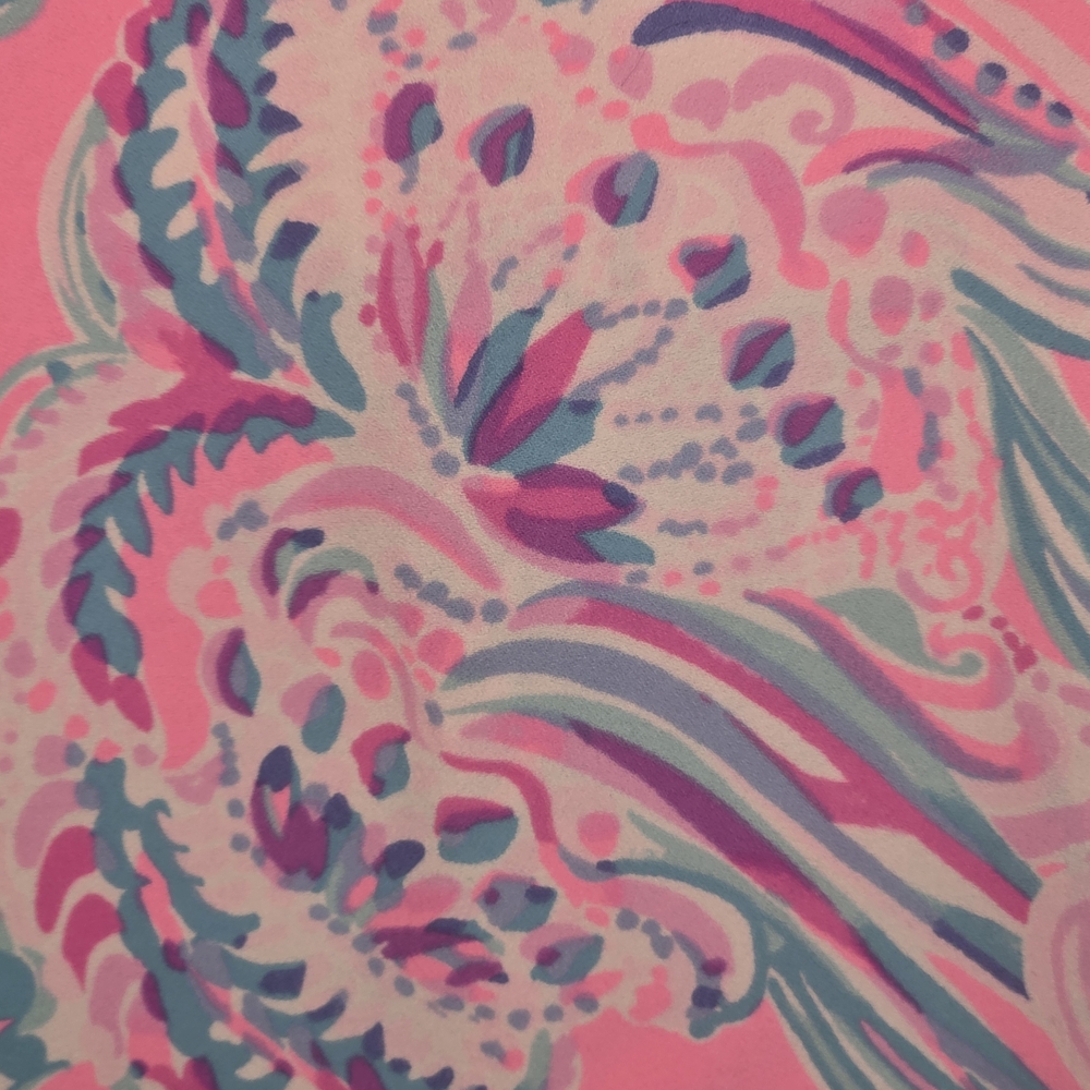 Lilly Pulitzer Mila Shift Romper | Built-in Shorts | Pink Blue Tropical | 6 - Picture 2 of 13